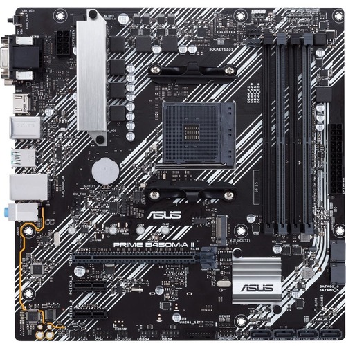 Carte Mère Asus Prime B450M-A II - AMD Chipset - Socket AM4 - Micro ATX - 128 Go DDR4 SDRAM RAM maximale - UDIMM, DIMM - 4