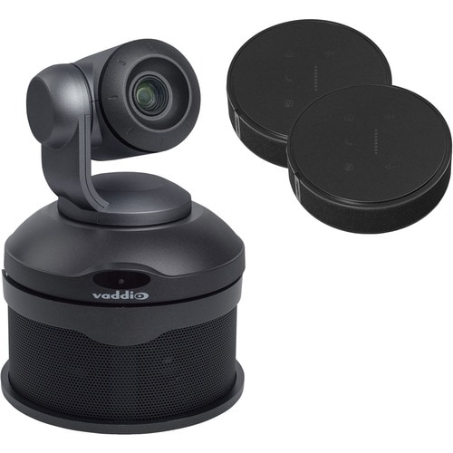 Vaddio ConferenceSHOT AV HD Video Conferencing System - Includes PTZ Camera, AV Speaker, and Two TableMIC Microphones - Black