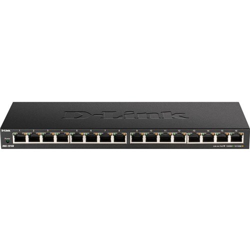 D-Link DGS-1016S 16 Ports Ethernet Switch - 2 Layer Supported - 8.89 W Power Consumption - Twisted Pair - Desktop - 3 Year
