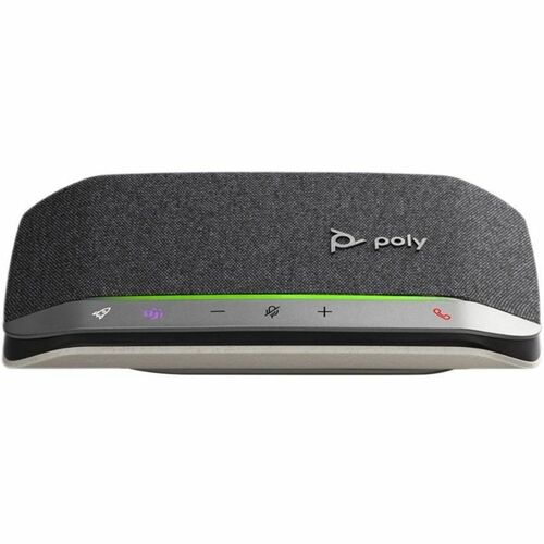 Poly Sync 20 Portable Speakerphone for Microsoft Teams, USB-A, Bluetooth for Smartphone, Microphone, Battery Black, Silver