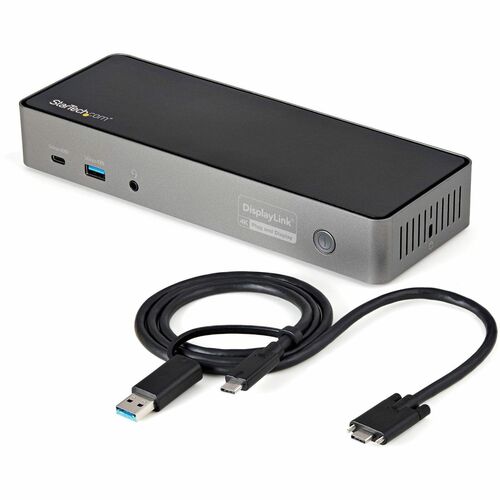 StarTech.com USB-C & USB-A Dock, Hybrid Triple Monitor Laptop Docking Station DisplayPort & HDMI 4K 60Hz/85W PD/6x USB/GbE