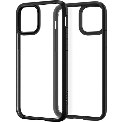 Spigen Ultra Hybrid Case for Apple iPhone 12 Pro, iPhone 12 Smartphone - Matt Black, Crystal Clear - Thermoplastic Polyure