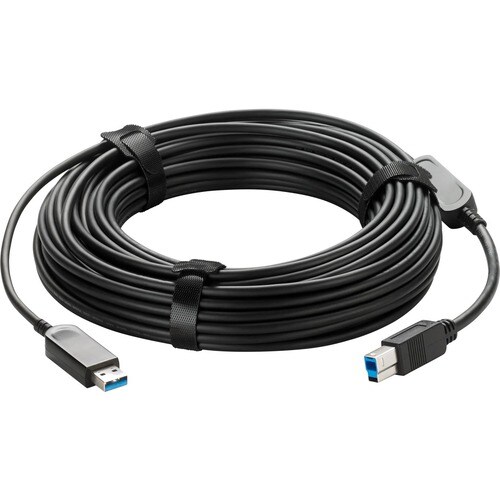 Vaddio 66ft USB 3.2 B to USB A Cable - USB 3.2 Gen 2 to USB A - Active Optical Cable - Plenum Rated - Black - 65.62 ft Fib