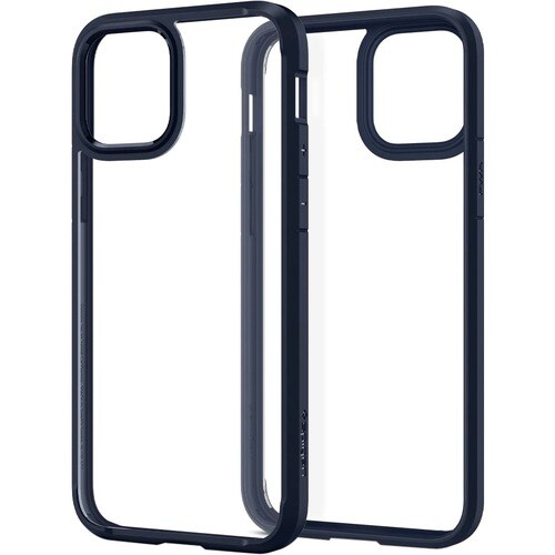 Spigen Ultra Hybrid Case for Apple iPhone 12, iPhone 12 Pro Smartphone - Navy Blue, Crystal Clear - Polycarbonate, Thermop