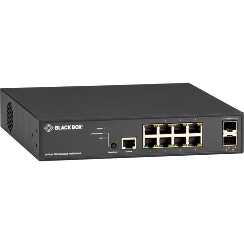 Black Box LPB3000 Ethernet Switch - 8 Ports - Manageable - Gigabit Ethernet, 10 Gigabit Ethernet - 10/100/1000Base-T, 10GB
