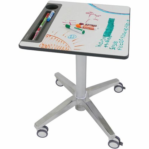 Ergotron LearnFit 升降桌 - 白 顶端 - 银 底座 - 可调节高度 - 需要组装