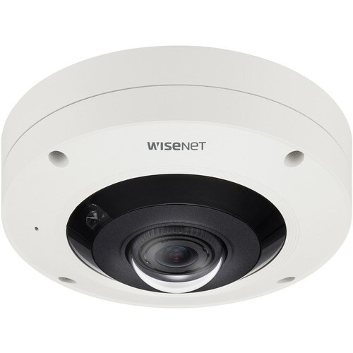 Wisenet XNF-9010RVM 12 Megapixel HD Network Camera - Color - Fisheye - Signal White - 32.81 ft Night Vision - H.264, H.265