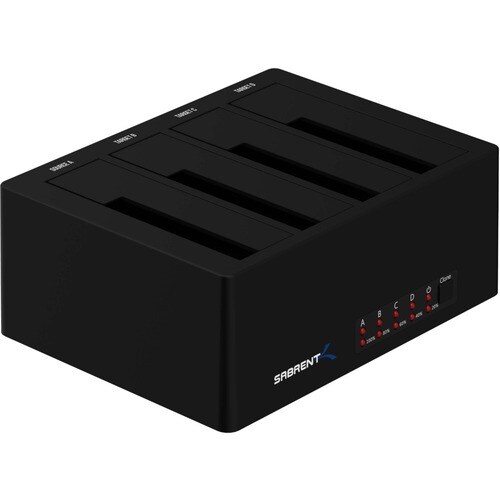 Sabrent DS-U3B4 Drive Dock SATA - USB 3.0 Host Interface External - Black - Hot Swappable Bays - 4 x HDD Supported - 4 x S