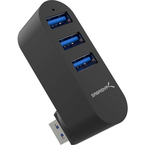 Sabrent Premium 3-Port Aluminum Mini USB 3.0 [90°/180° Degree Rotatable] (HB-R3MB) - USB 3.0 - Plug-in Module - 3 USB Port