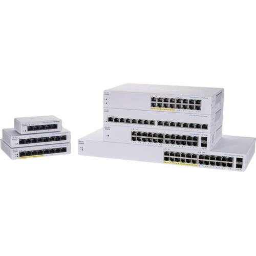 Cisco Business 110 CBS110-24PP 24 Portas Comutador Ethernet - 2 Camada suportada - Modular - 2 Slots SFP - 17.29 W Power C
