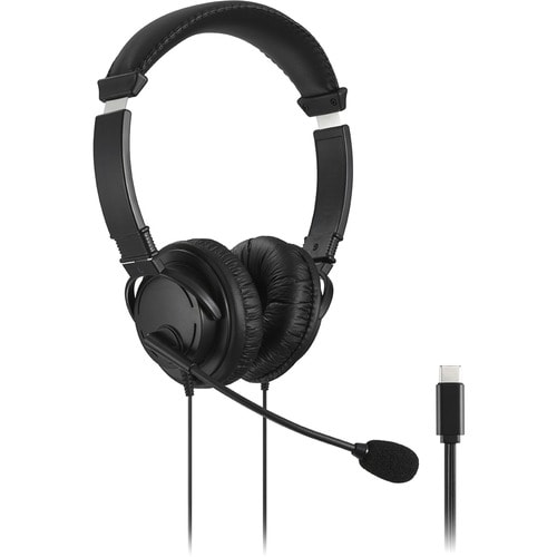 Kensington USB-C Hi-Fi Headphones with Mic - Stereo - USB Type C - Wired - Over-the-head - Binaural - Circumaural - Noise 