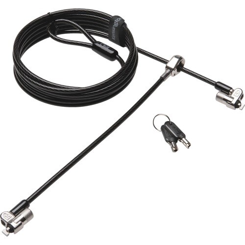 Kensington MicroSaver Cable Lock - 2.44 m Cable - Keyed Lock - Black, Silver - Carbon Steel - For Notebook, Tablet