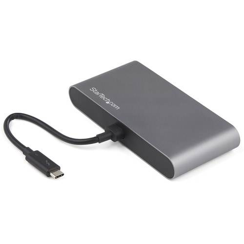 StarTech.com Thunderbolt 3 Docking Station for Notebook - Black, Silver - 2 Displays Supported - 4K - 3840 x 2160 - 1 x US