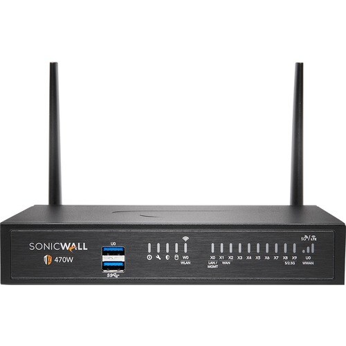 SonicWall TZ470W Network Security/Firewall Appliance - 8 Port - 10/100/1000Base-T - 2.5 Gigabit Ethernet - Wireless LAN IE