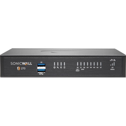 SonicWall TZ270 Network Security/Firewall Appliance - 8 Port - 10/100/1000Base-T - Gigabit Ethernet - DES, 3DES, MD5, SHA-