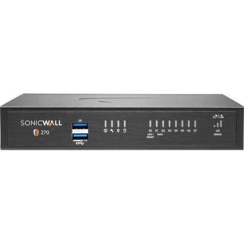 SonicWall TZ270 Network Security/Firewall Appliance - 8 Port - 10/100/1000Base-T - Gigabit Ethernet - No - DES, 3DES, MD5,