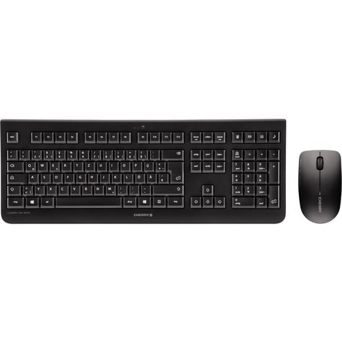 CHERRY DW 3000 Keyboard & Mouse - QWERTY - 1 - USB Wireless RF - 104 Key - Keyboard/Keypad Color: Black - USB Wireless RF 