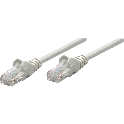 Intellinet Network Patch Cable, Cat6, 0.25m, Grey, Copper, U/UTP, PVC, RJ45, Gold Plated Contacts, Snagless, Booted, Polyb