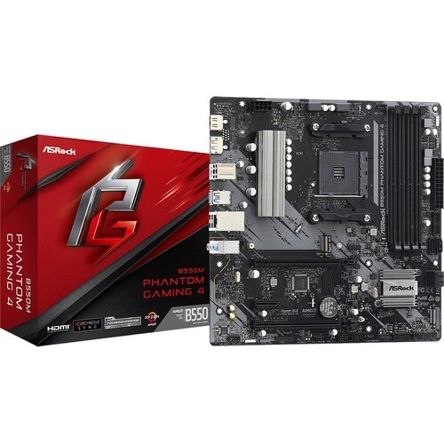 B550M PHANTOM GAMING 4 AM4 MATX SND+GLN+U3.2+M2 SATA 6GB/S DDR4