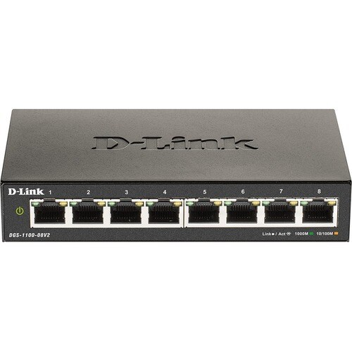 D-Link DGS-1100 DGS-1100-08V2 8 Anschlüsse Verwaltbar Ethernet-Switch - 2 Unterstützte Netzwerkschicht - 4,94 W Stromverbr
