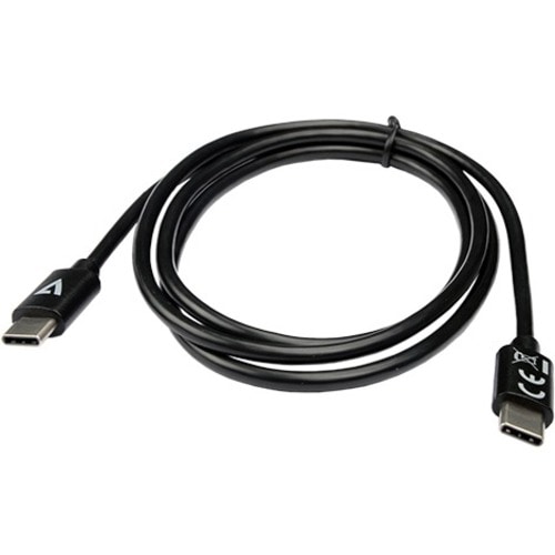 V7 V7USB2C-1M 1.01 m USB-C Data Transfer Cable - V7 1M 3.3ft USB C to USB C Charging 3A Cable Black USB-C Male to C Male. 