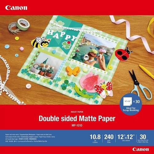 Canon Papel fotográfico - 304.80 mm x 304.80 mm - 63 lb Basis Weight - 240 g/m² Grammage - Mate - 30 Planilha