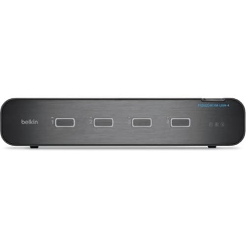 Belkin Universal 2nd Gen Secure KVM Switch, 4-Port Dual Head No CAC - 4 Computer(s) - 1 Local User(s) - 3840 x 2160 - 4 x 