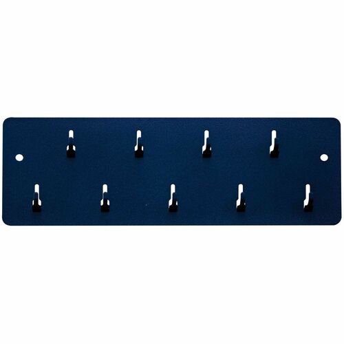 Pyramid Key Rack - 9 Hooks - 3.18" (80.77 mm) Height x 10" (254 mm) Width - for Key, Shop - Steel - Black - Powder Coated 