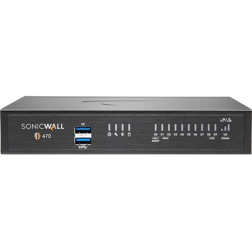 SonicWall TZ470 Network Security/Firewall Appliance - 1 Year TotalSecure Advanced Edition - TAA Compliant - 8 Port - 10/10