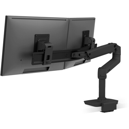 Ergotron Desk Mount for LCD Monitor - Matte Black - Height Adjustable - 2 Display(s) Supported - 27" Screen Support - 22 l