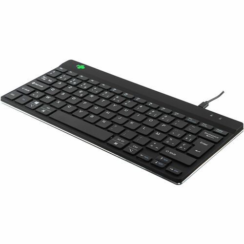 R-Go Compact Break Keyboard - Cable Connectivity - USB Type C Interface - LED - Belgian - AZERTY Layout - Black - Scissors