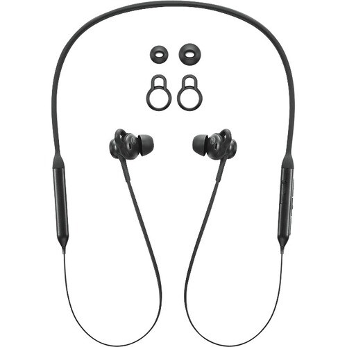 Lenovo Wireless Earbud, Behind-the-neck Stereo Earset - Black - Binaural - In-ear - 1000 cm - Bluetooth - 32 Ohm - 20 Hz t