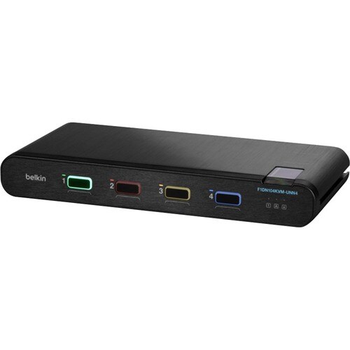 Belkin Secure F1DN104KVM-UNN4 KVM Switchbox - TAA Compliant - 4 Computer(s) - 1 Local User(s) - 3840 x 2160 - 4 x PS/2 Por