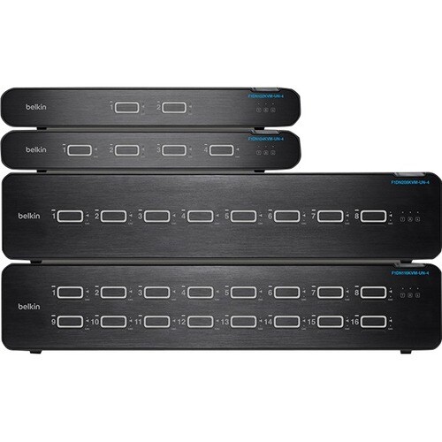 Belkin Secure F1DN116KVM-UN-4 KVM Switchbox - TAA Compliant - 16 Computer(s) - 1 Local User(s) - 3840 x 2160 - 16 x PS/2 P