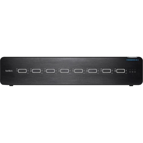 Belkin Secure F1DN208KVM-UN-4 KVM Switchbox - TAA Compliant - 8 Computer(s) - 1 Local User(s) - 3840 x 2160 - 8 x PS/2 Por