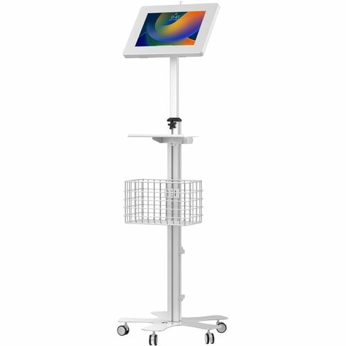 CTA Digital Medical Mobile Floor Stand with Large Universal Security Enclosure - Up to 12.90" Screen Support - 61" Height 