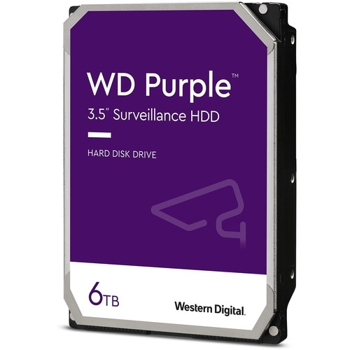 WD Purple WD62PURZ 6 TB Hard Drive - 3.5" Internal - SATA (SATA/600) - Conventional Magnetic Recording (CMR) Method - Stor
