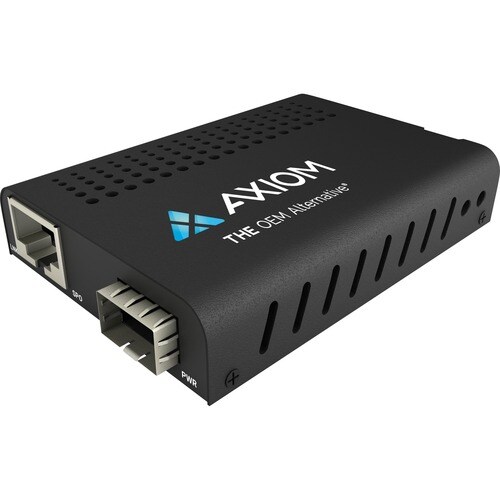 Axiom Mini 1Gbs RJ45 to SFP Fiber Media Converter - Open SFP Port - 1 x Network (RJ-45) - Gigabit Ethernet - 10/100/1000Ba