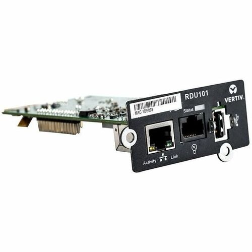 Vertiv Liebert IntelliSlot RDU101 Adaptador gestão alimentação remoto - IntelliSlot - 1 x Porta(s) de rede (RJ-45) - Preto