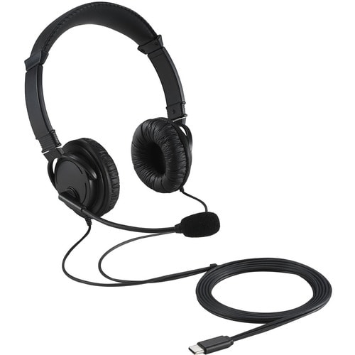 Kensington Wired Over-the-head Stereo Headset - Binaural - Circumaural - Noise Cancelling Microphone - USB Type C