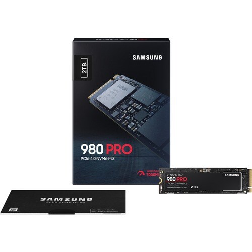 Samsung 980 PRO MZ-V8P2T0BW 2 TB Solid State Drive - M.2 2280 Internal - PCI Express NVMe (PCI Express NVMe 4.0 x4) - Blac