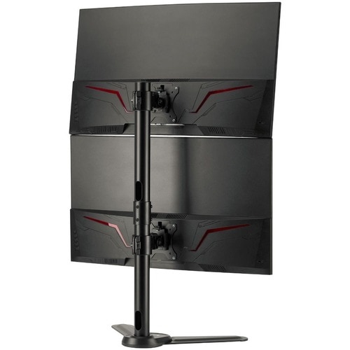 Freestanding Adjusting Vertical Dual Monitor Steel Stand 17" to 32" - 75x75 100x100 VESA