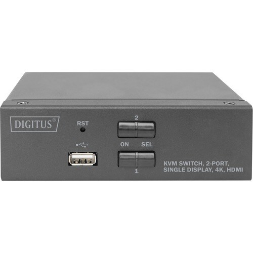 Digitus DS-12870 KVM-Switchbox - 2 Computer - 1 Lokaler Benutzer(n) - 3840 x 2160 - 5 x USB - 3 x HDMI - Desktop
