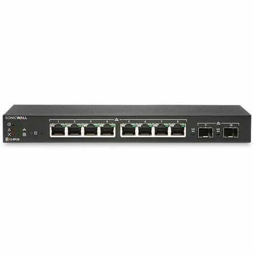 SonicWall SWS12-8 Ethernet Switch - 8 Ports - Manageable - Gigabit Ethernet - 1000Base-T, 1000Base-X - 2 Layer Supported -