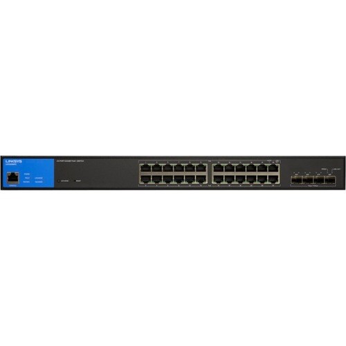 Linksys 24-Port Managed Gigabit PoE+ Switch - 24 Ports - Manageable - TAA Compliant - 3 Layer Supported - Modular - 410 W 