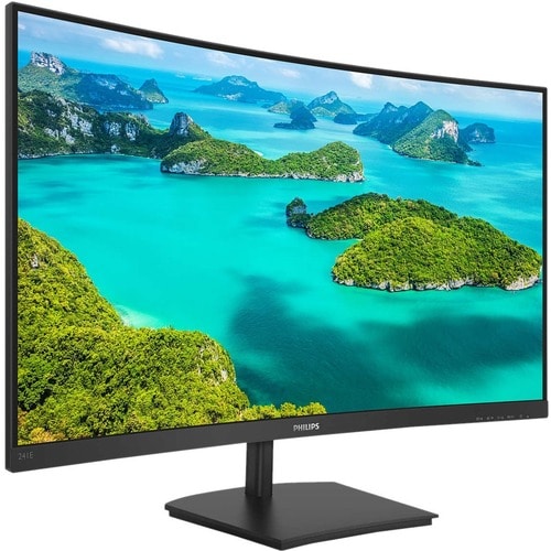 Philips 241E1SC 24.0" (61.0 cm) Class Full HD Curved Screen LCD Monitor - 16:9 - Textured Black - 23.6" (59.9 cm) Viewable