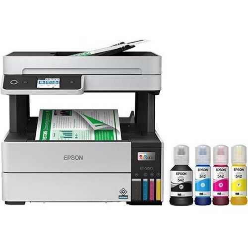 Epson EcoTank Pro ET-5150 Inkjet Multifunction Printer-Color-White-Copier/Scanner-4800x1200 dpi Print-Automatic Duplex Pri