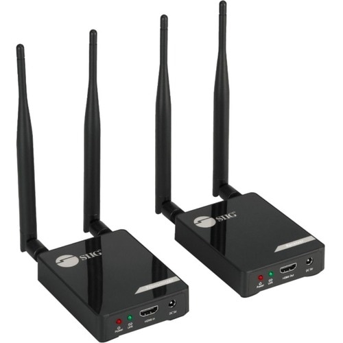 SIIG Dual Antenna 5G Wireless 1080p HDMI Extender with IR - 100M - Dual Antenna Wireless HDMI Transmitter and Receiver Kit