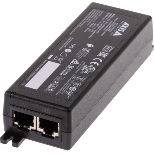 AXIS PoE Injector - 120 V AC, 230 V AC Input - 56 V DC Output - 1 x Ethernet Input Port(s) - 1 x PoE Output Port(s) - 30 W