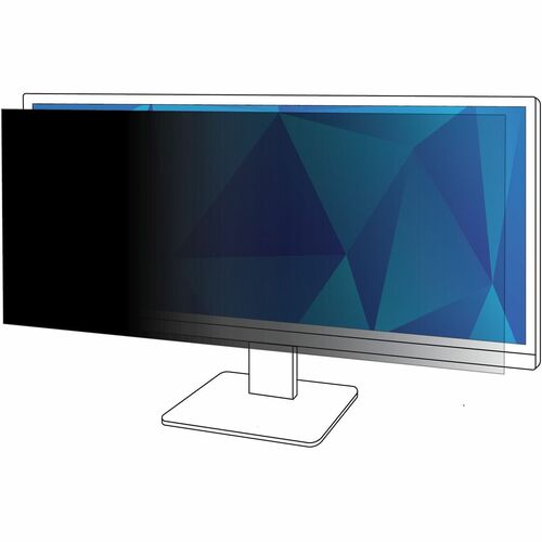 3M Anti-glare Privacy Screen Filter - Black, Matte - 1 Each - For 86.4 cm (34") Widescreen LCD Monitor - 21:9 - Blue Light